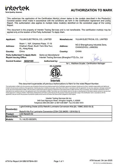 ETL certificate ETL certificate